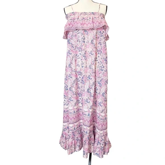 NWT Antik Batik Helene Cotton Long Sundress Light Pink Floral Print Size XS - Picture 1 of 15